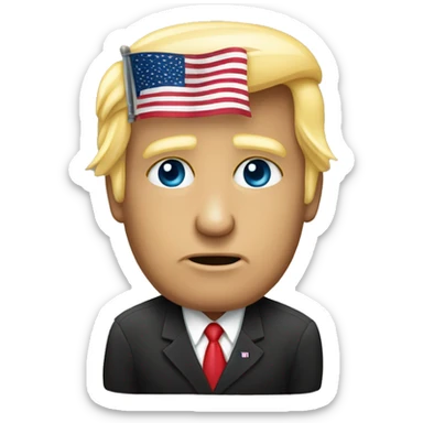 la faccia di trump con dietro la bandiera americana  sticker