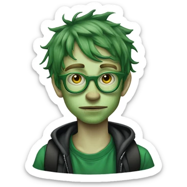 jamie hewlett highschooler green skin grunge sticker
