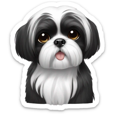 Black and white shihtzu  sticker