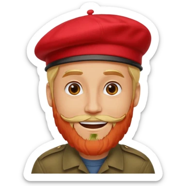 Man with Red Beret – Blonde beard, smiling, red hat.





 sticker
