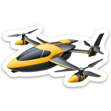 carbon fiber lattice futuristic EVTOL sticker