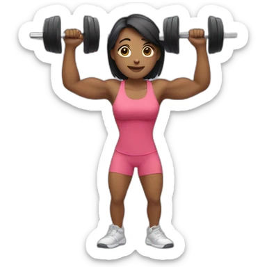 woman lifting weights sticker