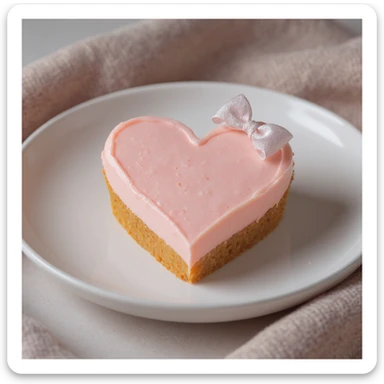 Remove background, keep edges crisp, pastel food heart emoji with a bow accent in professional photography style with no background. sticker