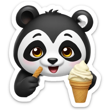 Panda eating ice cream sticker