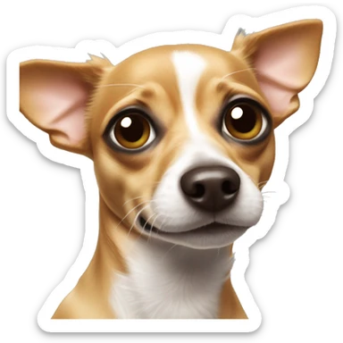 A dog that is a chihuahua dachshund mix blowing a kiss sticker
