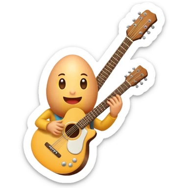 Egg playing a guitar sticker