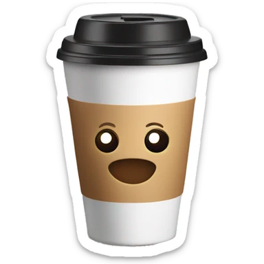 a takeaway cup with coffee sticker