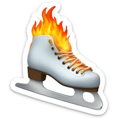 Ice skates on fire  sticker
