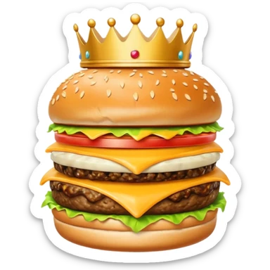 burger with crown sticker