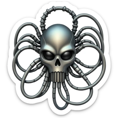futuristic wires twisted together, biomechanical Giger influence sticker
