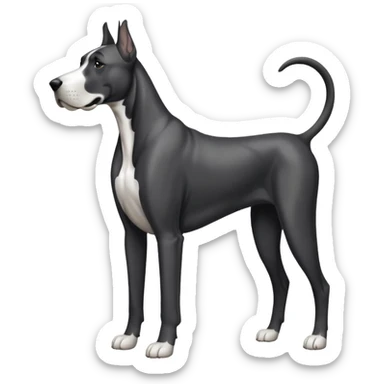 great dane black and white sticker