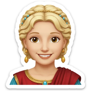 Ancient Roman woman with earrings and blonde hair sticker