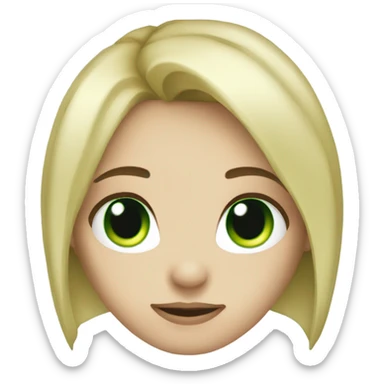 make a blonde haired green eyed cute emo girl sticker