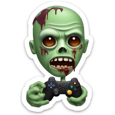 Zombie with gamepad  sticker