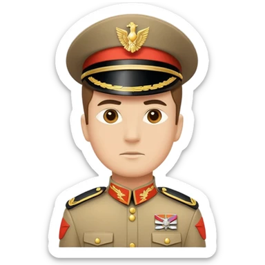 guard standing at attention, vigilant sentry sticker