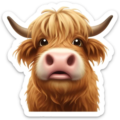 Mini highland cow blowing a kiss sticker
