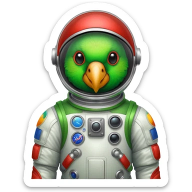 parrot with astronaut suit sticker