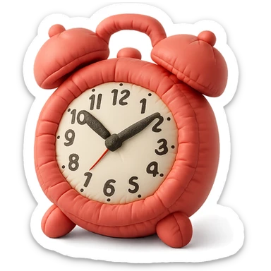 red vintage alarm clock sticker
