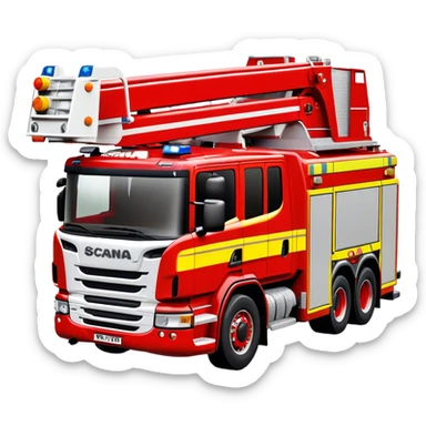 Fire Truck - Scania P320 Fire Truck (Model Year: 2015) (Iconic Colour: Red with white and yellow stripes) sticker