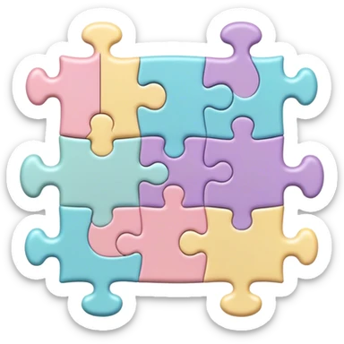 pastel puzzle sticker