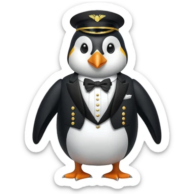 classy penguin soldier sticker
