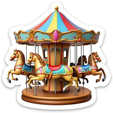 carousel with horses, no rider sticker