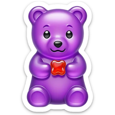 Purple gummy bear emoji  sticker