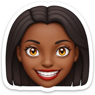 Pretty black girl with Evil grin  sticker