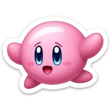 cute classic Kirby jumping sticker