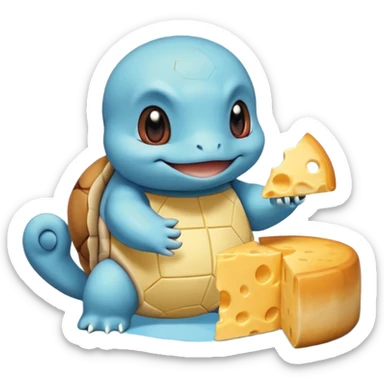 squirtle eat a cheese sticker