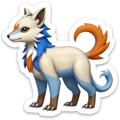 Shiny Brown Orange Blue White Beige Linoone-Absol-Trico-Hybrid (Full body) sticker
