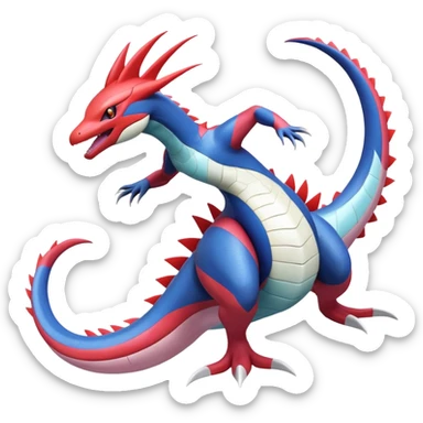 Koraidon-Milotic-Latias-Garchomp-Fakémon-hybrid-creature (full body)  sticker