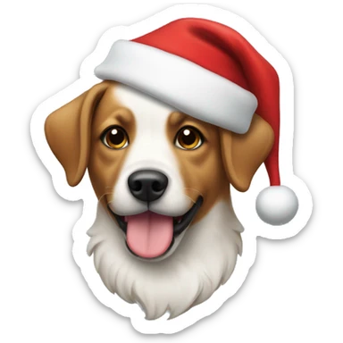 Dog wearing a santa hat  sticker