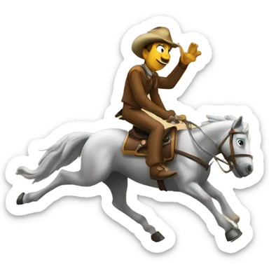 goofy on a horse chasing a locomotive sticker