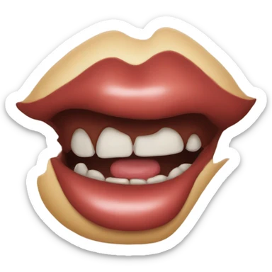A lip biting hot emoji sticker