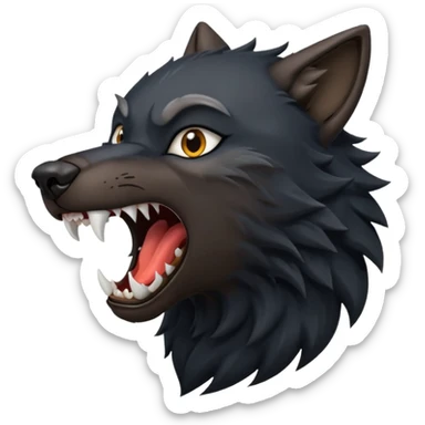 Black wolf roaring  sticker