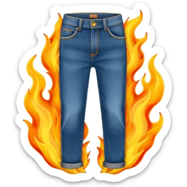 jeans on fire sticker