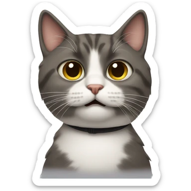 cat wearing a fake mustache sticker