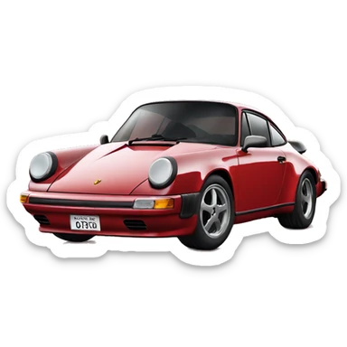 Red Porsche  sticker