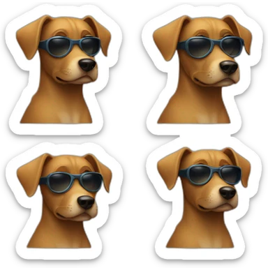 dog detective with sunglasses sticker