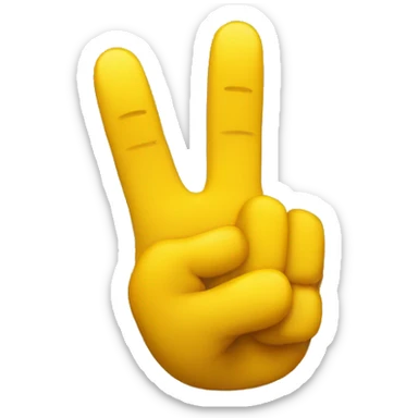 Yellow emoji all fingers down index and middle finger together up sticker
