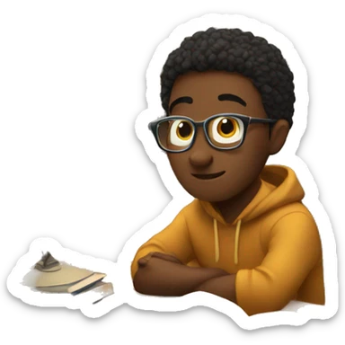 cozy studying  sticker