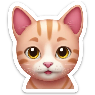 Pink cute cat sticker