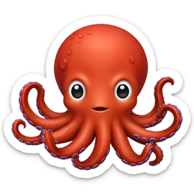 cute little octopus with red sticker