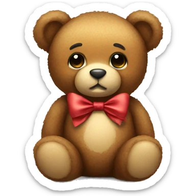 Teddy bear with bow sticker