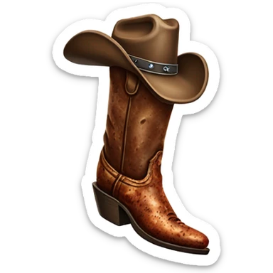 Cowboy boot wrangling a T-bone steak  sticker