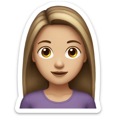 brunette girl with brown hair and blonde highlights with brown hair and light skin sticker