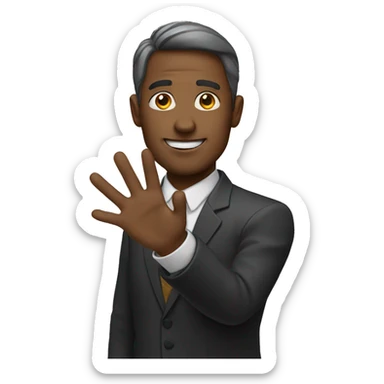 man raising his hand sticker