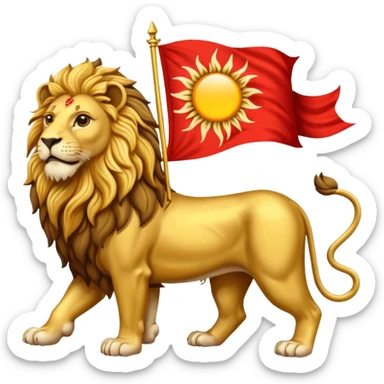 Persian lion and the sun flag sticker