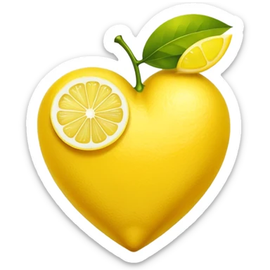 yellow heart with a lemon wedge sticker